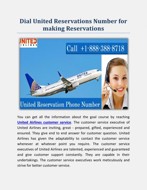 Dial United Reservations Phone Number for making Reservations