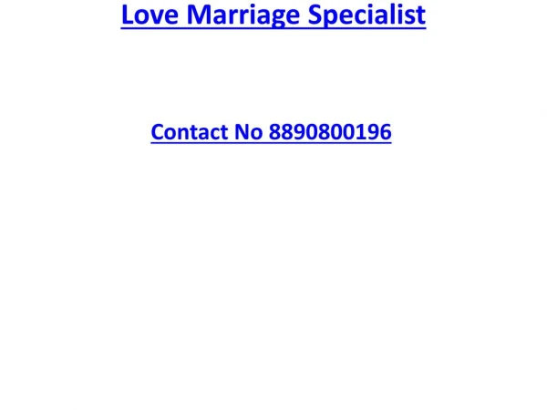 Love Marriage Specialist