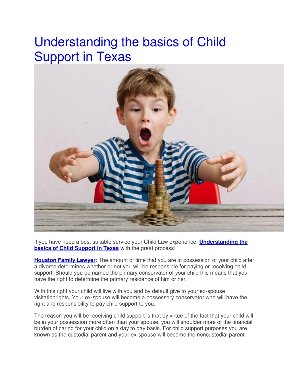 understanding the basics of child support in texas
