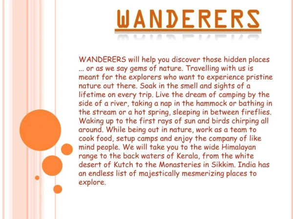 Trekking in India - Wanderers
