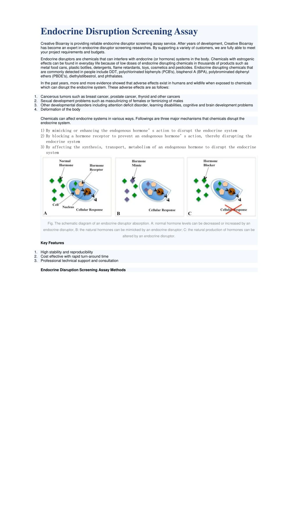 endocrine disruption screening assay inquiry