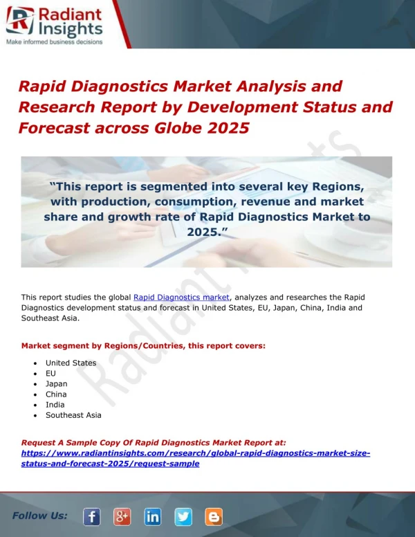 Rapid Diagnostics Market Analysis and Research Report by Development Status and Forecast across Globe 2025
