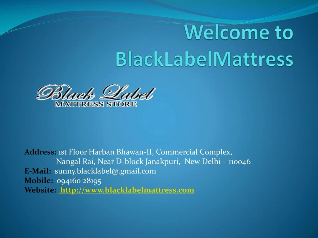welcome to blacklabelmattress