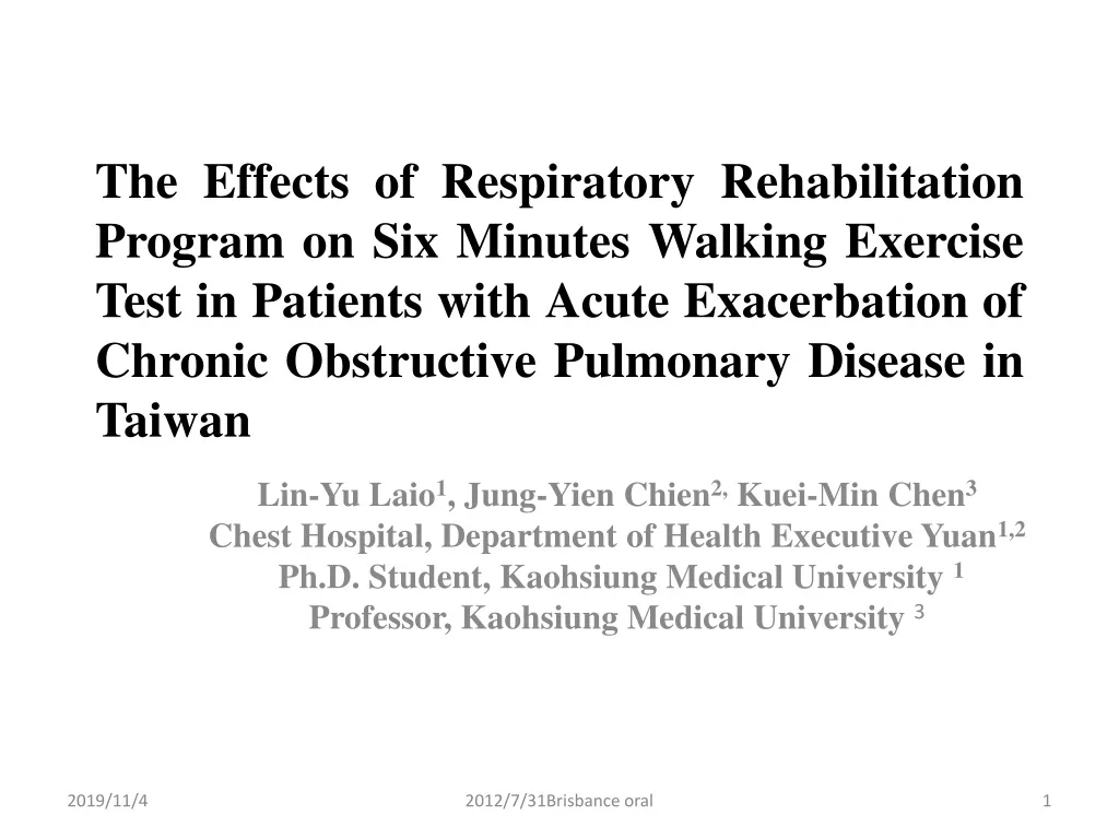 the effects of respiratory rehabilitation program