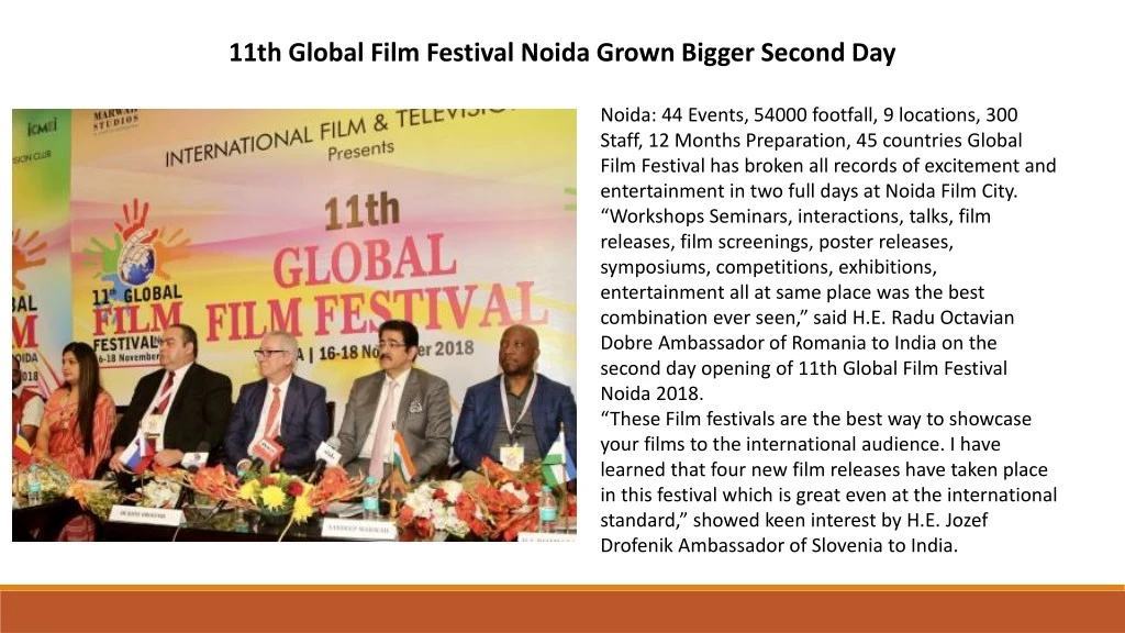 11th global film festival noida grown bigger