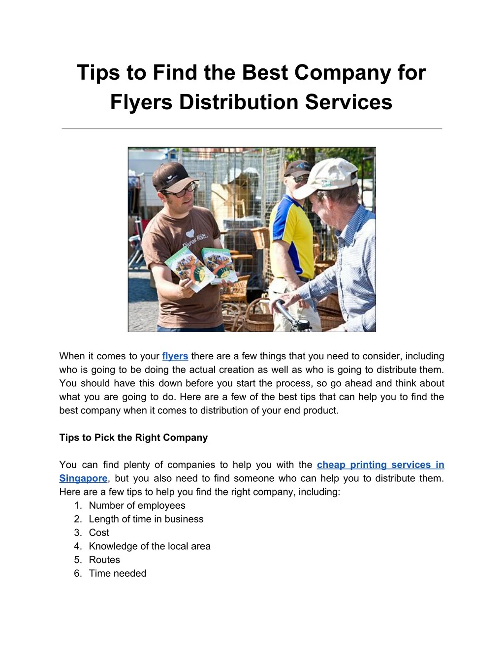 tips to find the best company for flyers