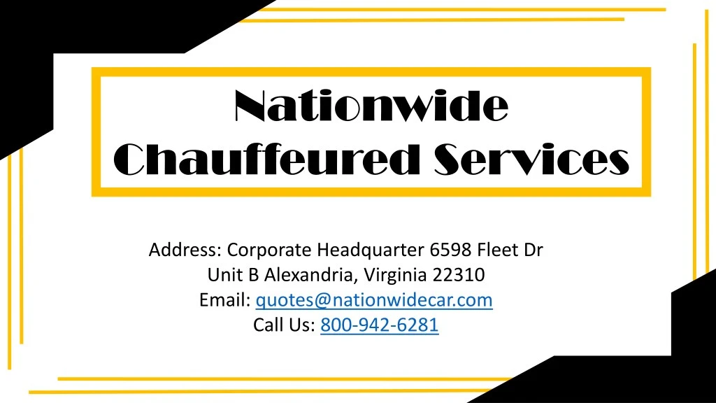 nationwide chauffeured services