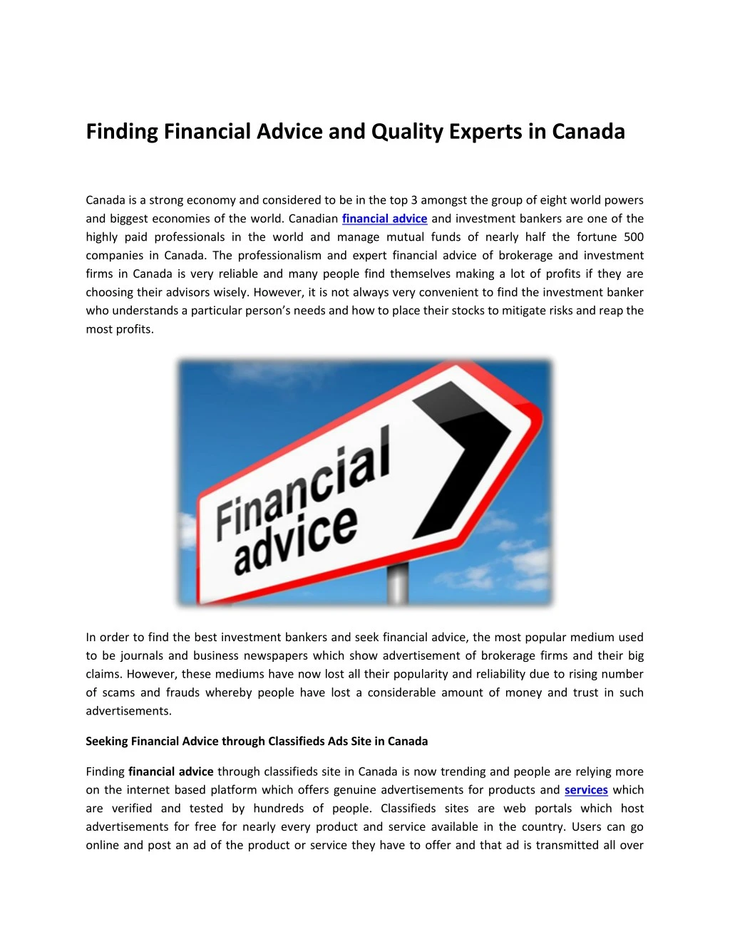 finding financial advice and quality experts