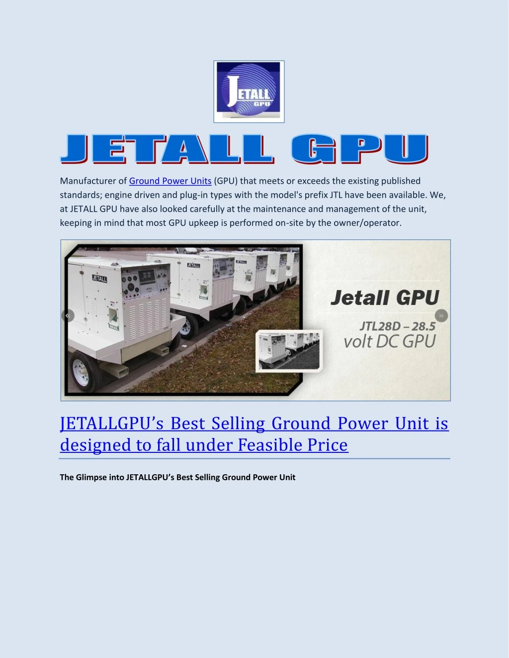 manufacturer of ground power units gpu that meets