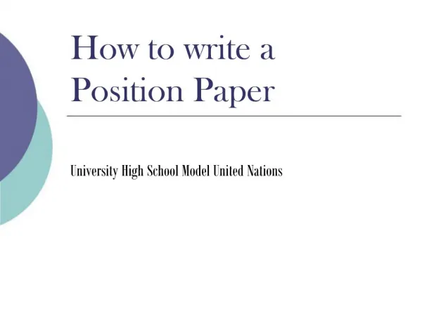 How to write a Position Paper