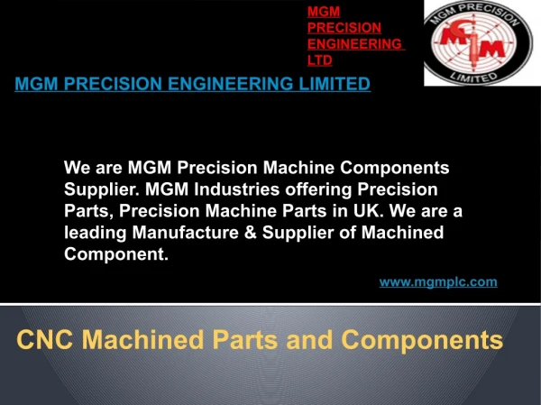 CNC Machined Parts and Components