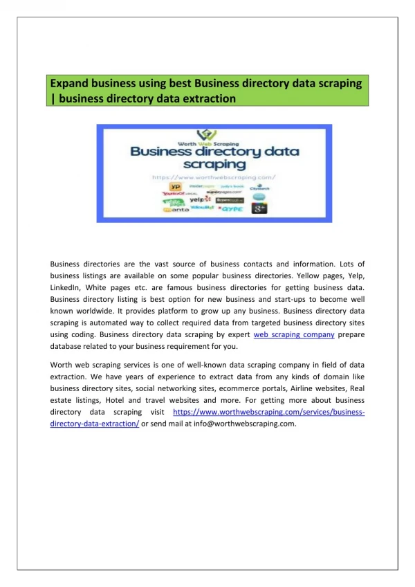 Business directory data scraping | data extraction for business expansion