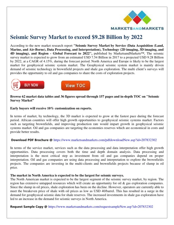 Seismic Survey Market to exceed $9.28 Billion by 2022