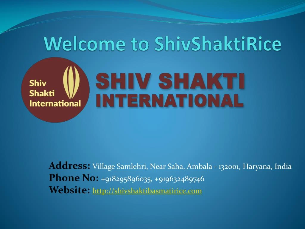 welcome to shivshaktirice