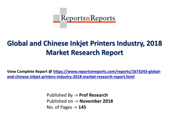 Inkjet Printers Market Research Report Industry Forecast in-depth Insight of 2013-2023