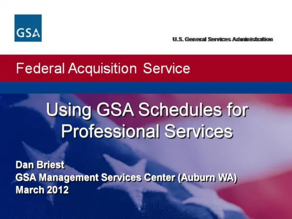 Using GSA Schedules for Professional Services