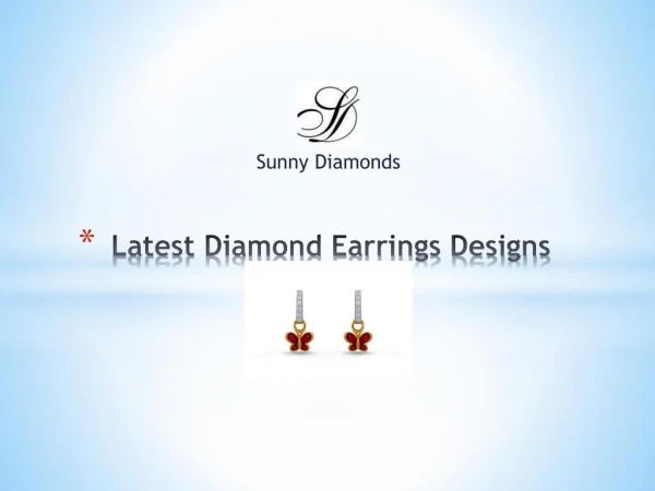 Buy Diamonds Earrings Online form Sunny Diamonds