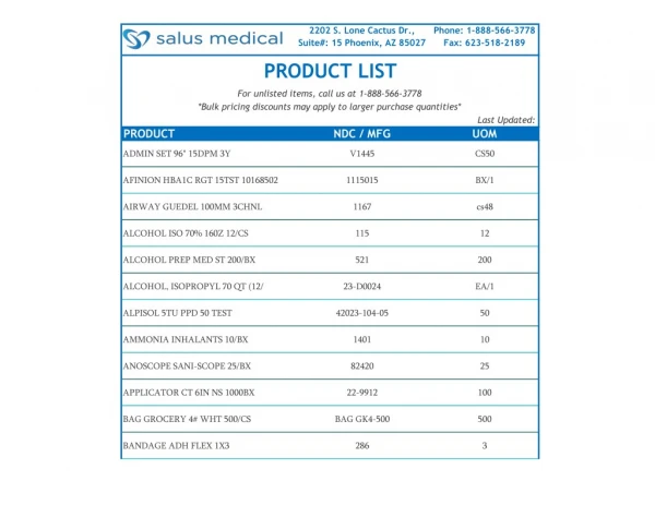 Medical Surgery Products Supplier | Salus Medical LLC