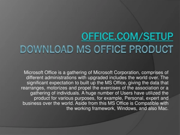 office com setup download ms office product