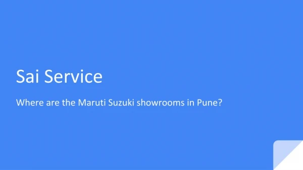 Where are the Maruti Suzuki showrooms in Pune?