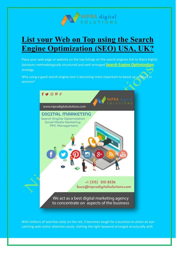 Top using the Search Engine Optimization (SEO) USA, UK