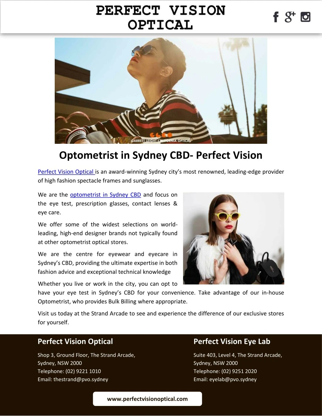 optometrist in sydney cbd perfect vision