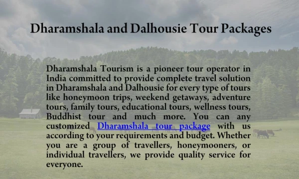 Get Cheapest Tour Packages in Dharamshala and Dalhousie