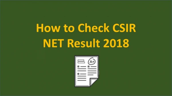 How to Check CSIR NET Result?