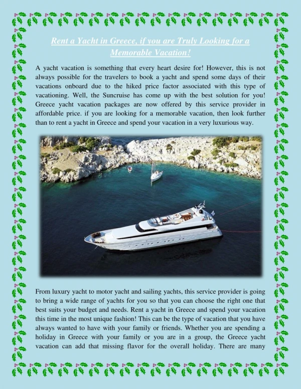 Yacht Charter Greece