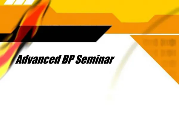 Advanced BP Seminar