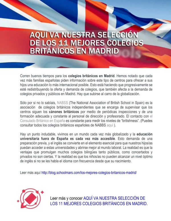 AQUÍ VA NUESTRA SELECCIÓN DE LOS 11 MEJORES COLEGIOS BRITÁNICOS EN MADRID