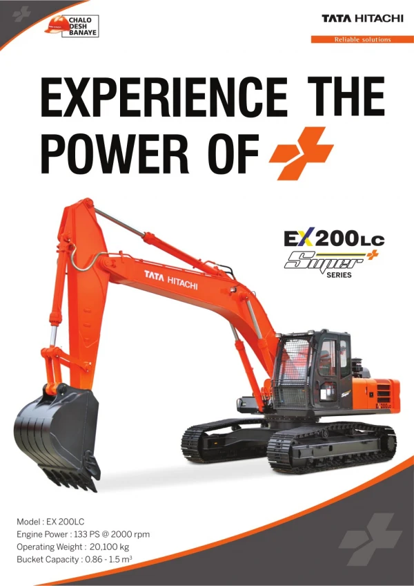 TATA Hitachi EX 200 LC Construction Excavator