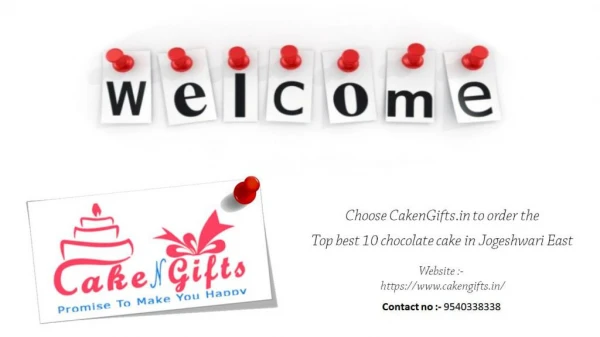 Choose CakenGifts.in to order the Top best 10 chocolate cake in Jogeshwari East