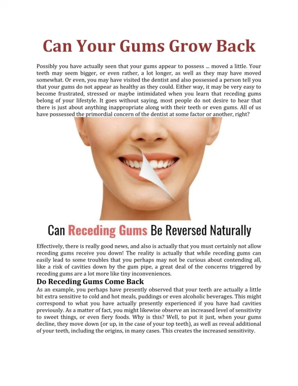 Can Receded Gums Grow Back