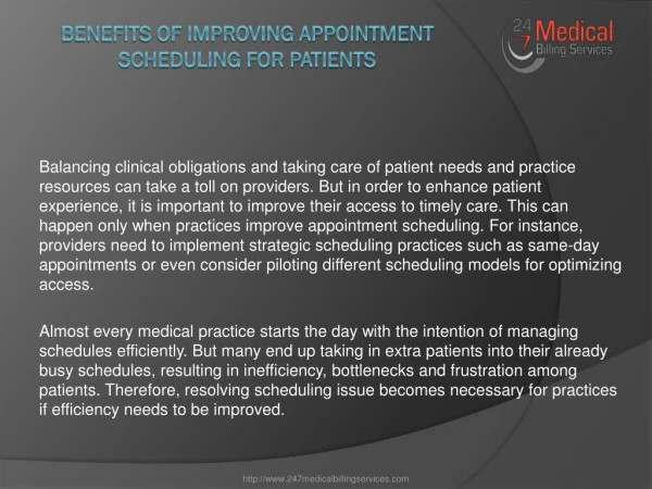 Benefits of Improving Appointment Scheduling For Patients