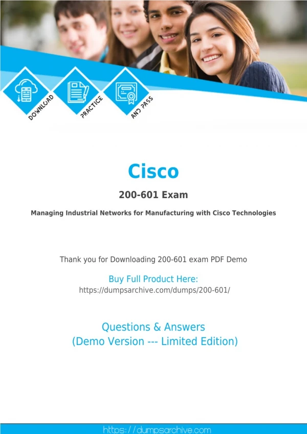 [Latest] Cisco 200-601 Dumps PDF By DumpsArchive Latest 200-601 Questions