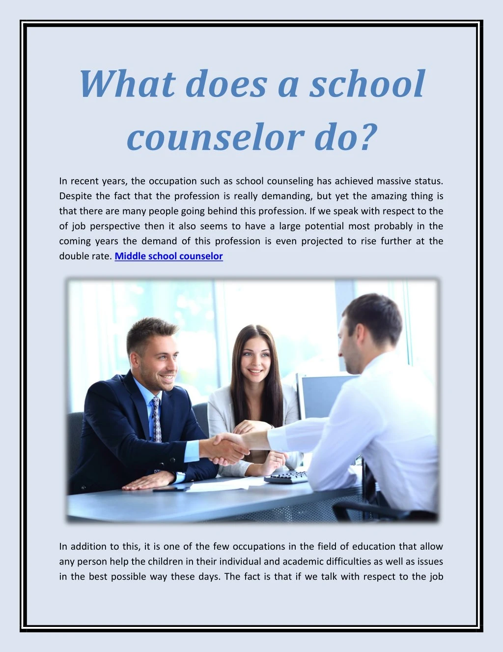 what does a school counselor do
