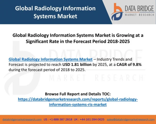 Global Radiology Information Systems Market is Growing at a Significant Rate in the Forecast Period 2018-2025
