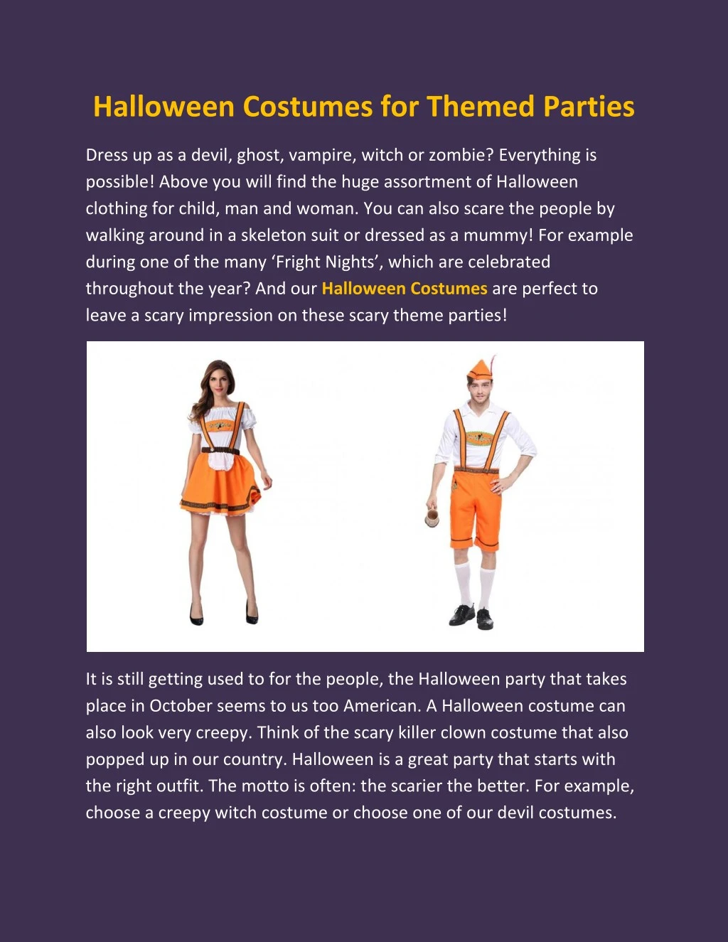 halloween costumes for themed parties