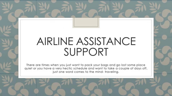 Airline Assistance Support