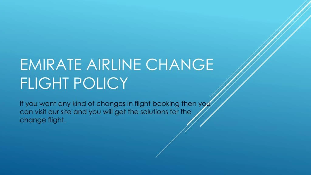 emirate airline change flight policy