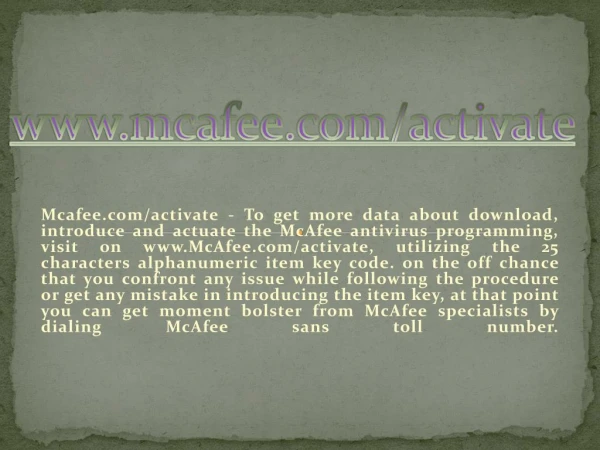 www mcafee com activate