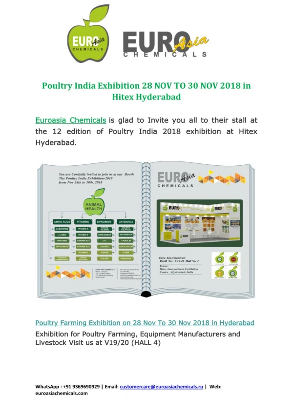 Poultry Farming Exhibition on 28 Nov To 30 Nov 2018 in Hyderabad