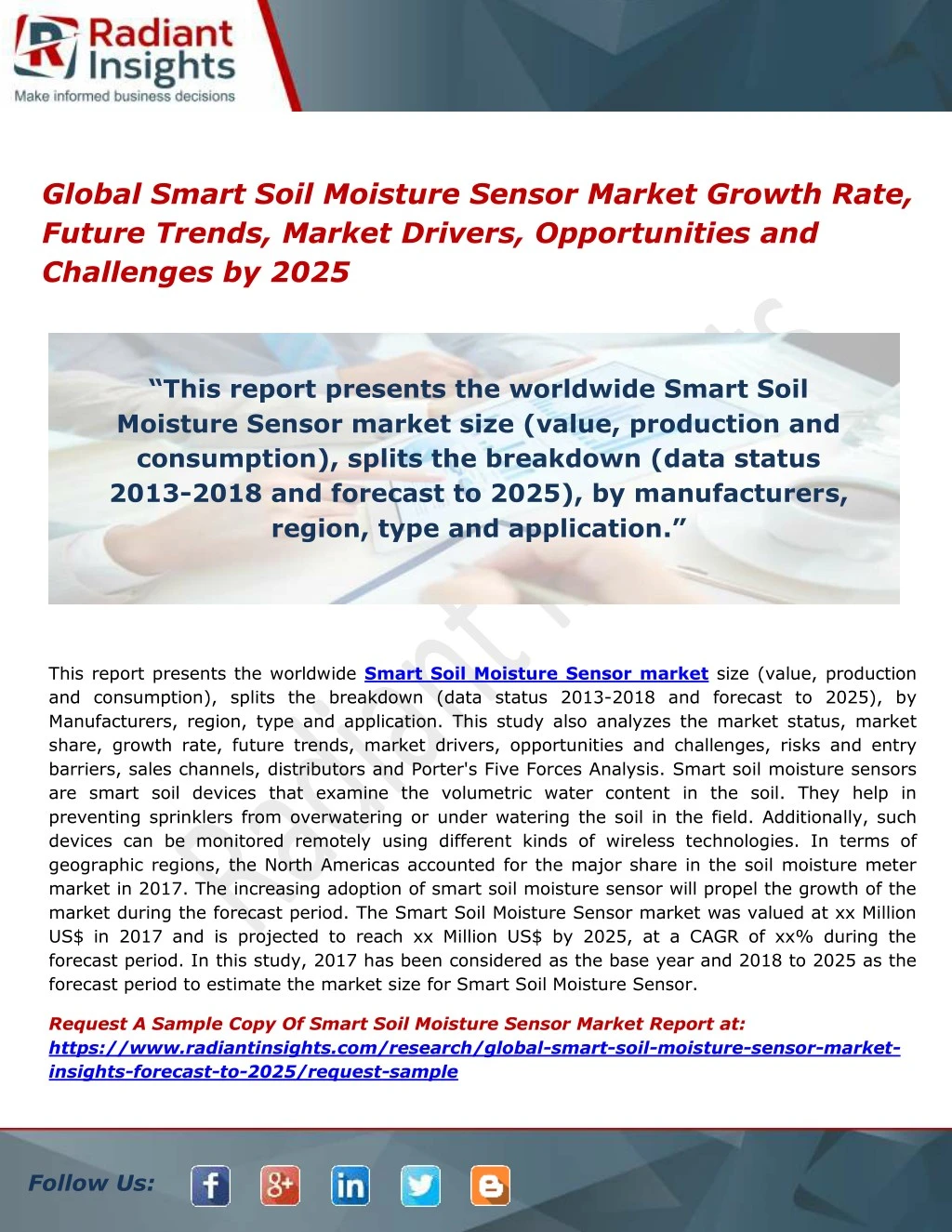 global smart soil moisture sensor market growth
