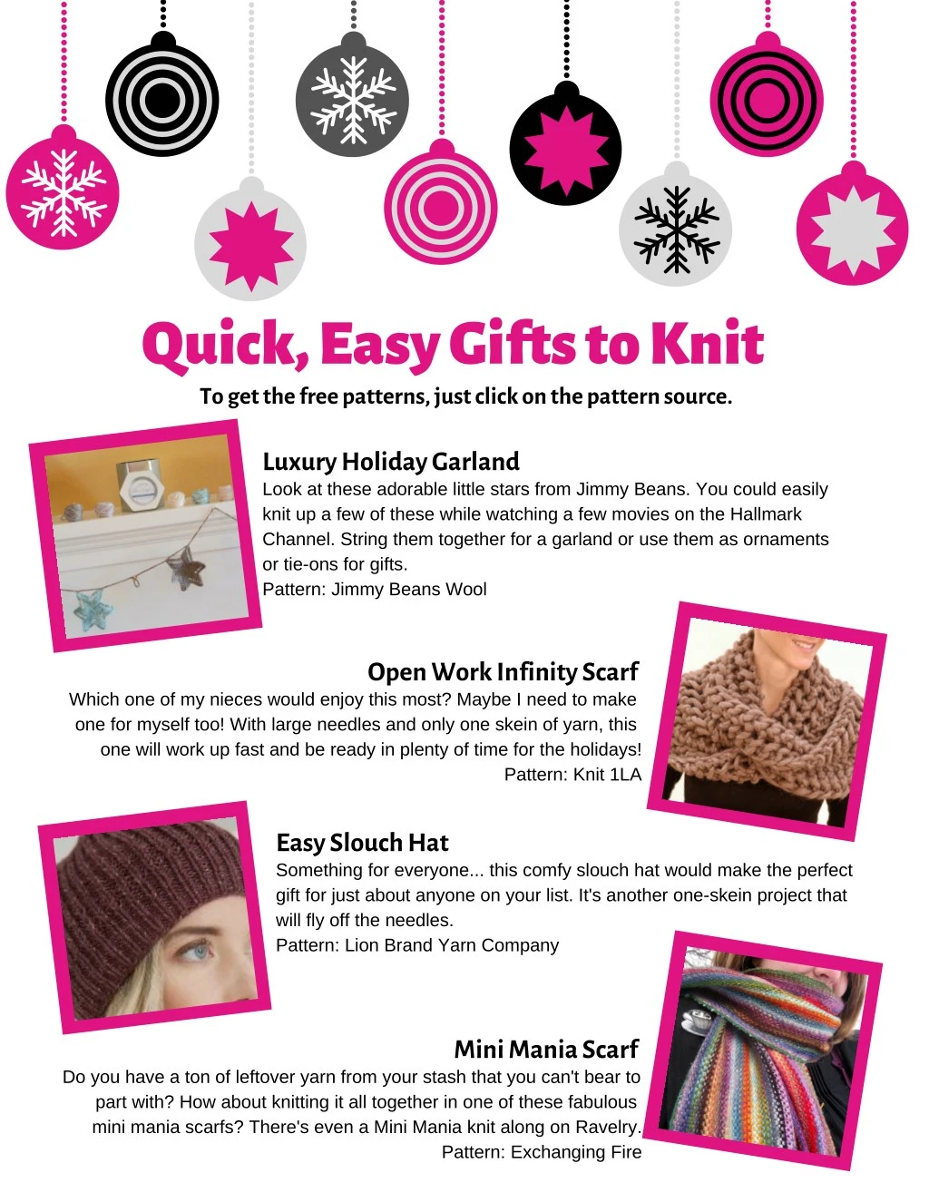 quick easy gifts to knit to get the free patterns