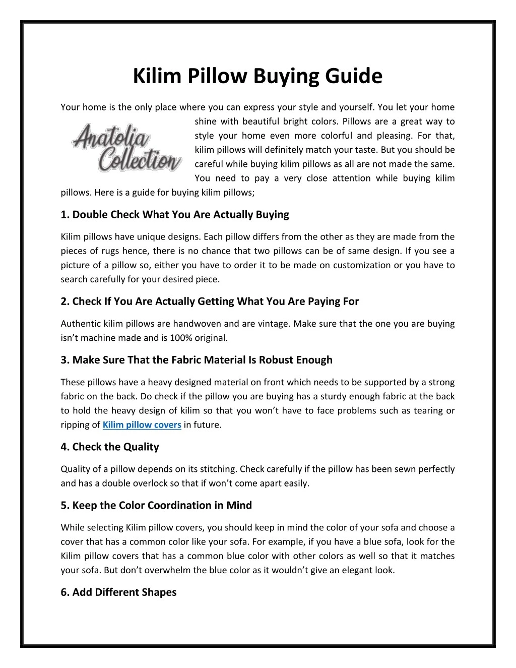 kilim pillow buying guide