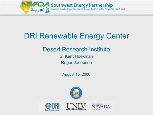 DRI Renewable Energy Center