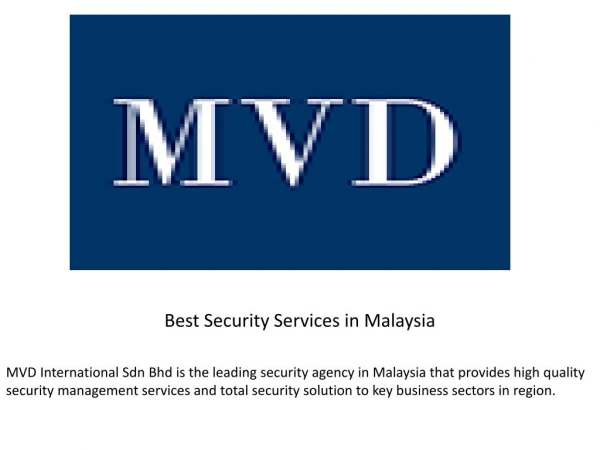 Best Security Services in Malaysia