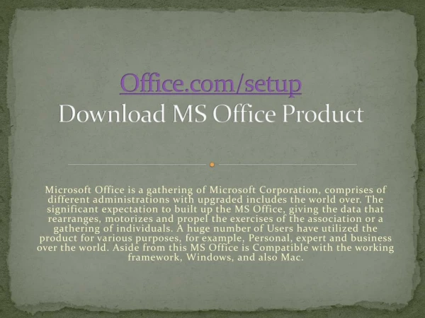 office com setup download ms office product