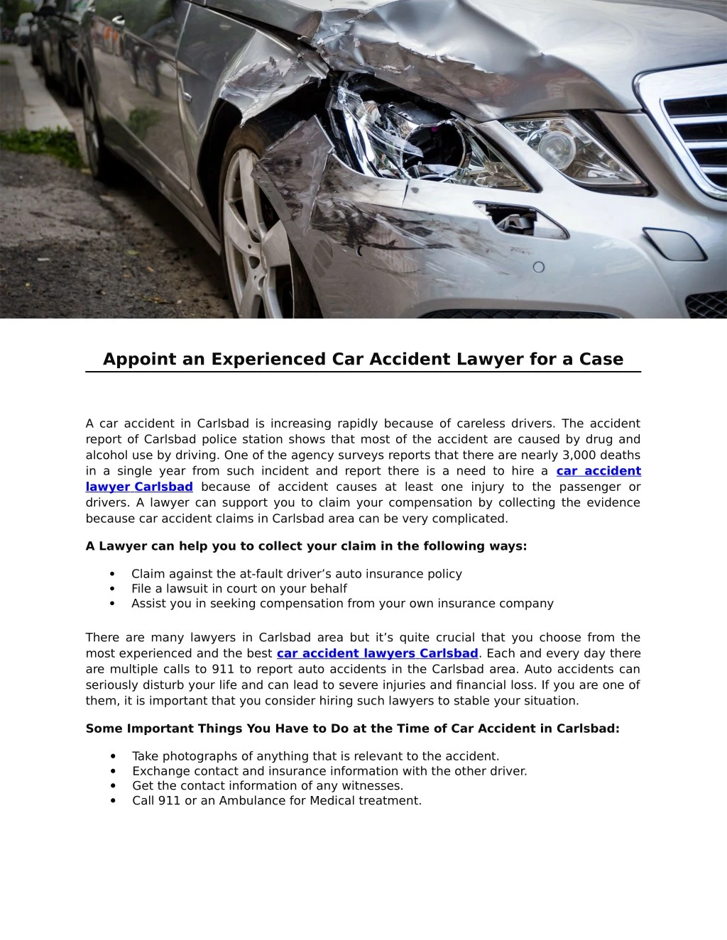 appoint an experienced car accident lawyer